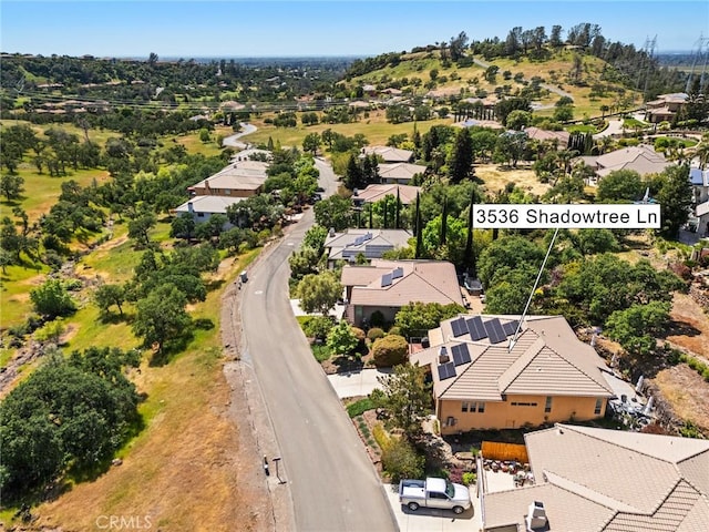 drone / aerial view with a residential view