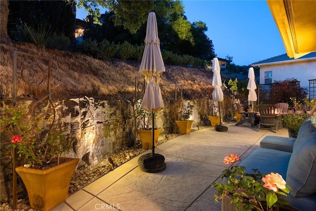 view of patio featuring outdoor dining area