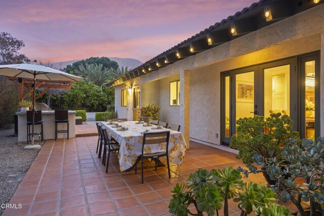 1109 Daly Rd, Ojai, CA 93023 - view of patio terrace at dusk