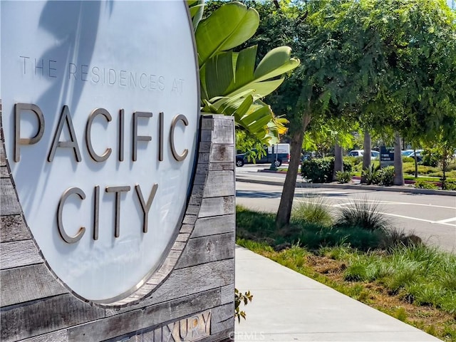 view of community sign