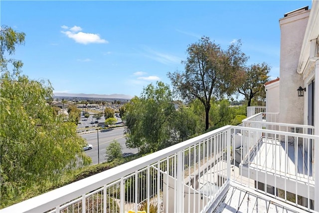 balcony with a mountain view