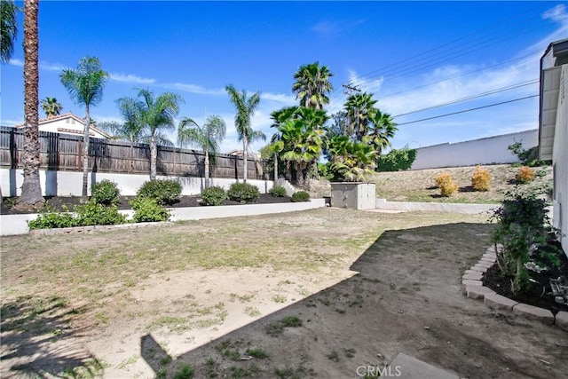 view of yard with fence