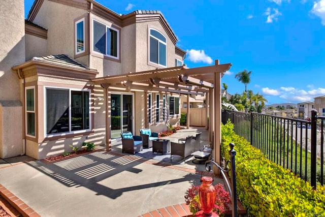 14082 Montfort Ct, San Diego, CA 92128 - view of patio with a pergola and a fenced backyard