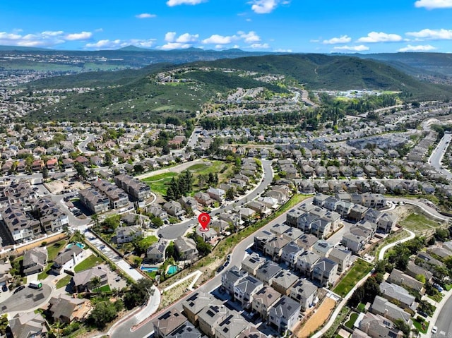 14082 Montfort Ct, San Diego, CA 92128 - aerial view of property and surrounding area featuring a mountain backdrop and nearby suburban area