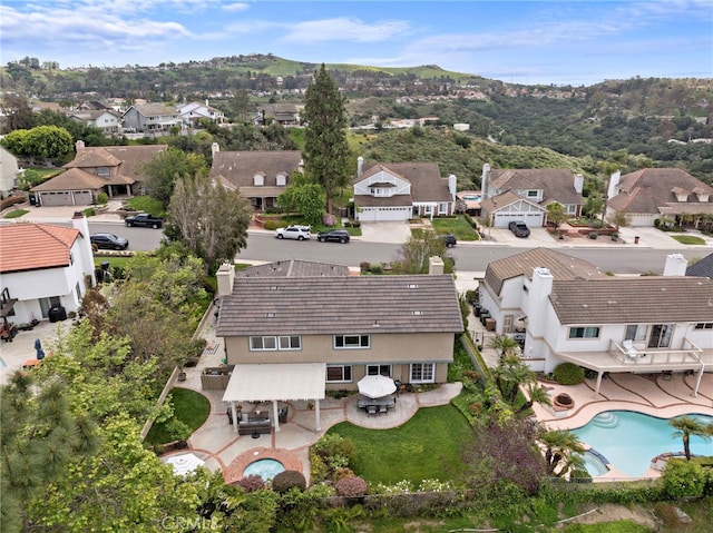 aerial view featuring a residential view