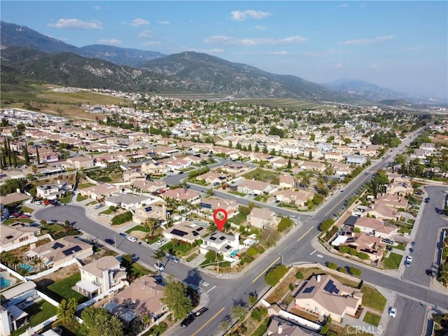 6651 Darling Ln, San Bernardino, CA 92407 - birds eye view of property with a residential view and a mountain view