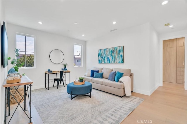 3202 Green Ln, Redondo Beach, CA 90278 - living room with baseboards, a healthy amount of sunlight, and recessed lighting