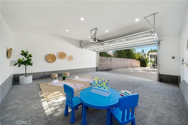 interior space with fence