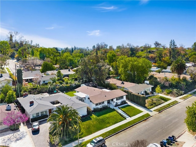 bird's eye view with a residential view
