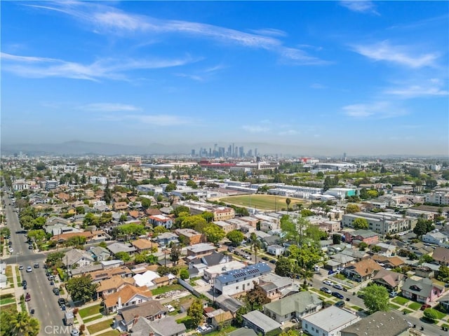 aerial view featuring a city view