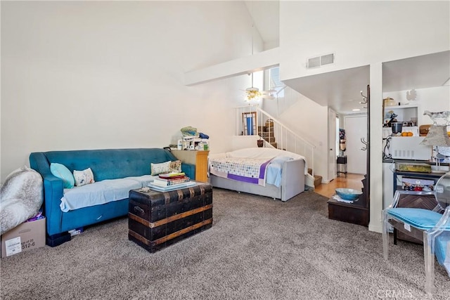 1 Quail Ridge Dr, Atascadero, CA 93422 - bedroom with carpet and a towering ceiling
