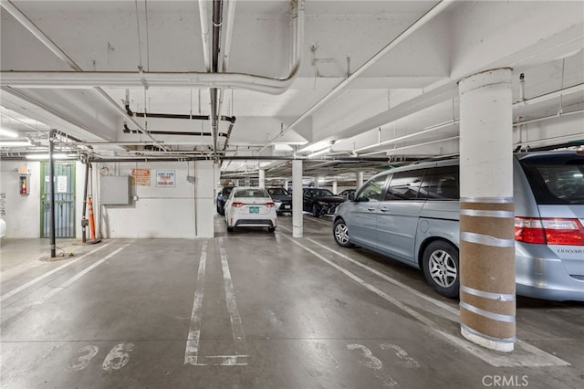 view of parking garage