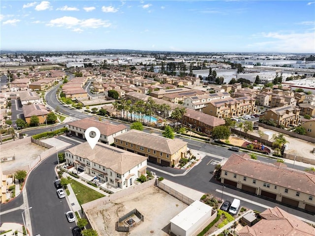 aerial view with a residential view