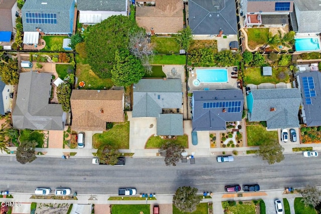 drone / aerial view with a residential view