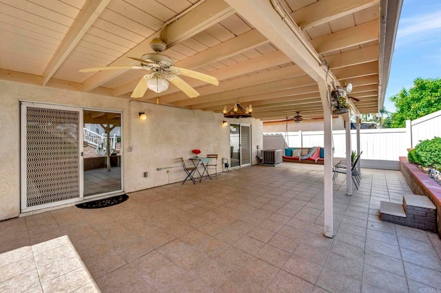 28320 Via Bandita, Menifee, CA 92585 - view of patio featuring ceiling fan and fence