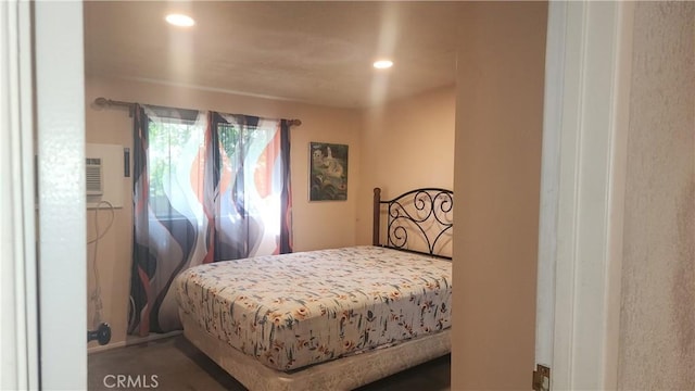 1711 S Washington Ave, Glendora, CA 91740 - bedroom featuring recessed lighting and a wall mounted air conditioner