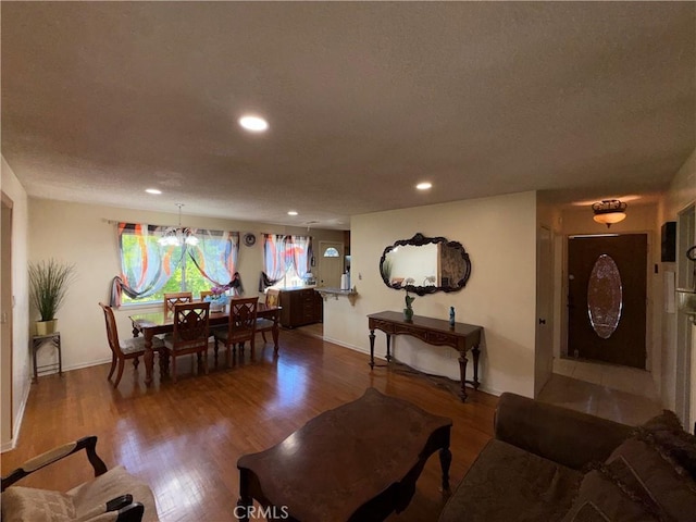 1711 S Washington Ave, Glendora, CA 91740 - living area with wood finished floors, recessed lighting, and a chandelier