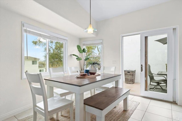 720 San Luis Obispo Pl Unit D, San Diego, CA 92109 - dining area featuring baseboards and light tile patterned floors
