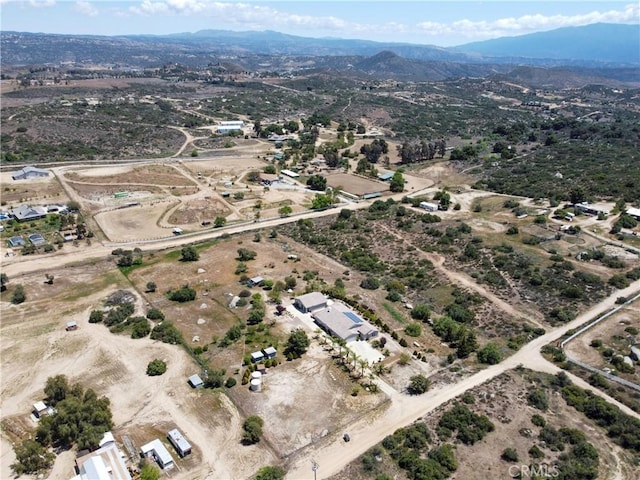 bird's eye view with a mountain view