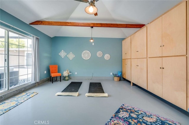 6901 Bertrand Ave, Reseda, CA 91335 - workout room featuring vaulted ceiling