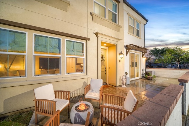 4160 S Bodega Way Unit 2, Ontario, CA 91761 - view of patio / terrace with an outdoor fire pit