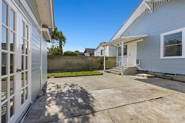 view of patio with a fenced backyard