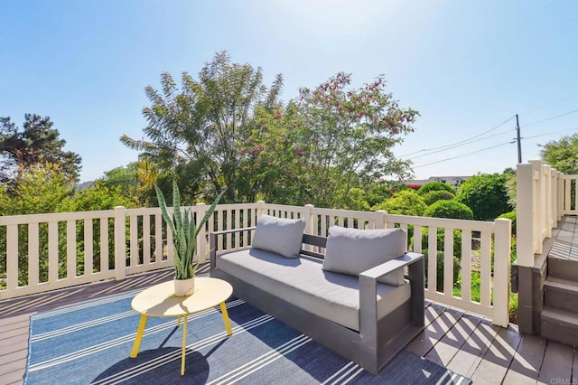 3612 Palomar Dr, Fallbrook, CA 92028 - wooden deck featuring outdoor lounge area