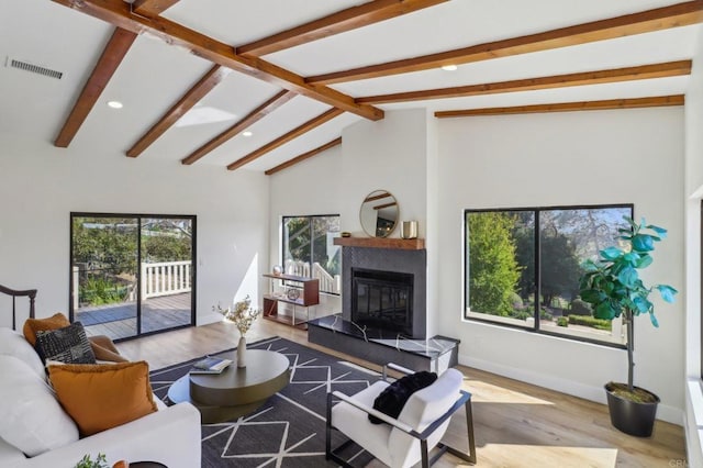 3612 Palomar Dr, Fallbrook, CA 92028 - living room featuring recessed lighting, wood finished floors, and a tiled fireplace