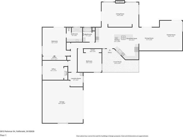 3612 Palomar Dr, Fallbrook, CA 92028 - view of floor plan / room layout