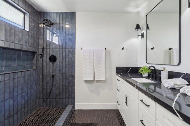 3612 Palomar Dr, Fallbrook, CA 92028 - bathroom featuring vanity, a walk in shower, and tile patterned floors