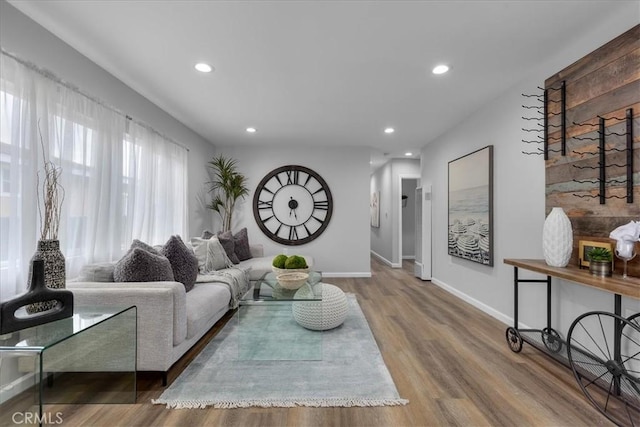 4612 W 161st St, Lawndale, CA 90260 - living room featuring recessed lighting, baseboards, and wood finished floors