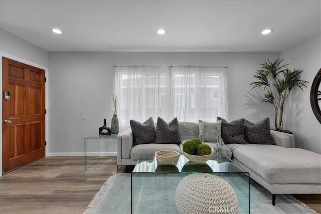 4612 W 161st St, Lawndale, CA 90260 - living room with healthy amount of natural light, wood finished floors, recessed lighting, and baseboards