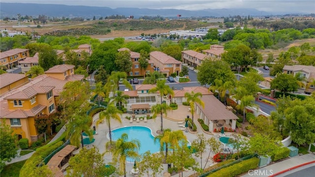 26396 Arboretum Way Unit 2906, Murrieta, CA 92563 - aerial view of residential area with a pool and a mountainous background