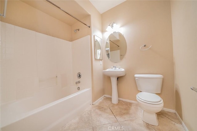 26396 Arboretum Way Unit 2906, Murrieta, CA 92563 - bathroom featuring toilet, shower / bathtub combination, tile patterned flooring, and baseboards