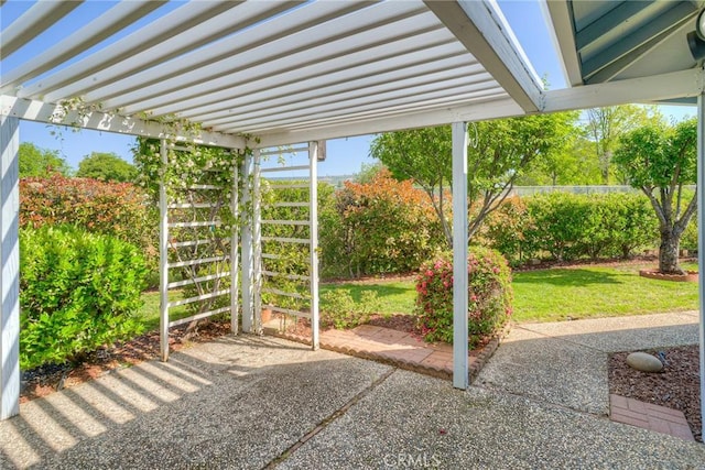view of patio / terrace featuring fence