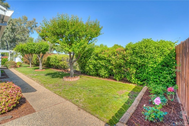 view of yard with fence