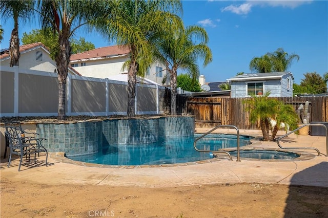 25714 Sunnyvale Ct, Menifee, CA 92584 - view of pool featuring a fenced in pool, a fenced backyard, and a patio area