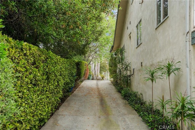 exterior space featuring stucco siding