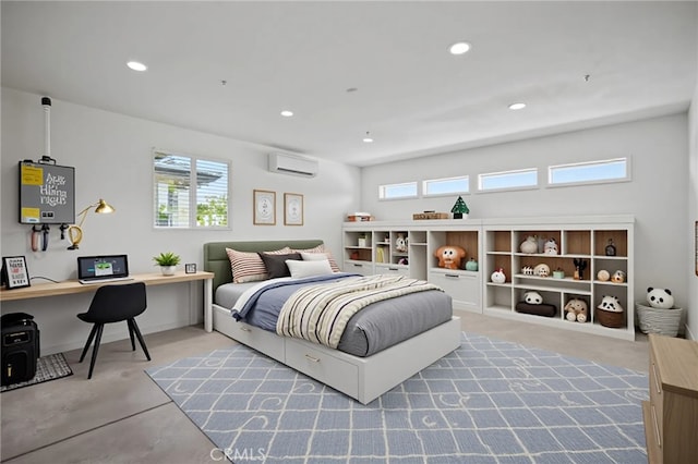 2991 Longwood Dr, Chico, CA 95928 - bedroom with recessed lighting and a wall mounted AC