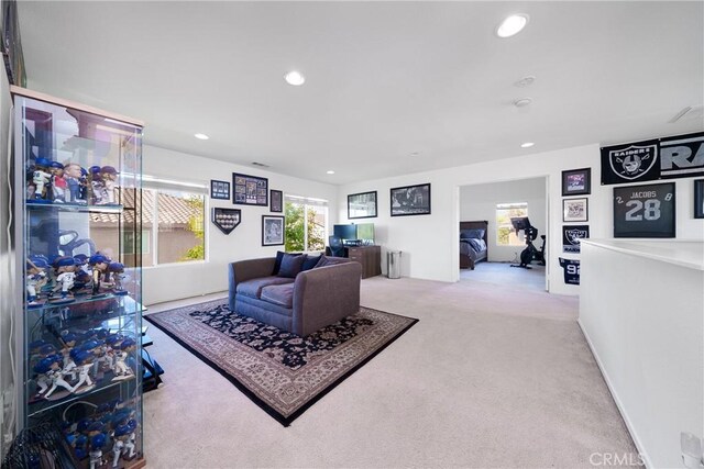 29444 Siderite Cir, Menifee, CA 92584 - living area featuring carpet floors and recessed lighting