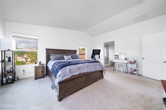 29444 Siderite Cir, Menifee, CA 92584 - carpeted bedroom featuring visible vents and lofted ceiling