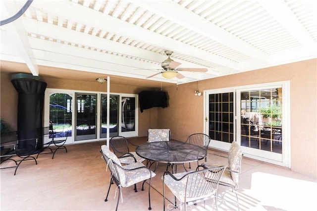 2812 Sunnywood Dr, Fullerton, CA 92835 - view of patio with a ceiling fan and outdoor dining area