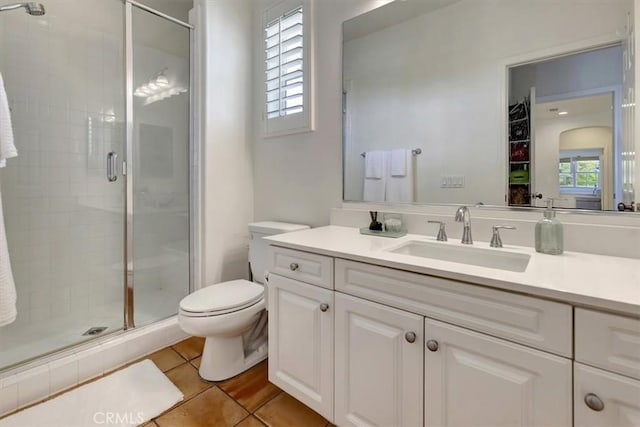 1711 Colina Terrestre, San Clemente, CA 92673 - full bathroom with a stall shower, vanity, healthy amount of natural light, and tile patterned flooring