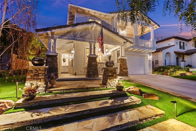 1711 Colina Terrestre, San Clemente, CA 92673 - view of front of house featuring an attached garage, driveway, and covered porch