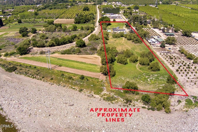 bird's eye view featuring a rural view