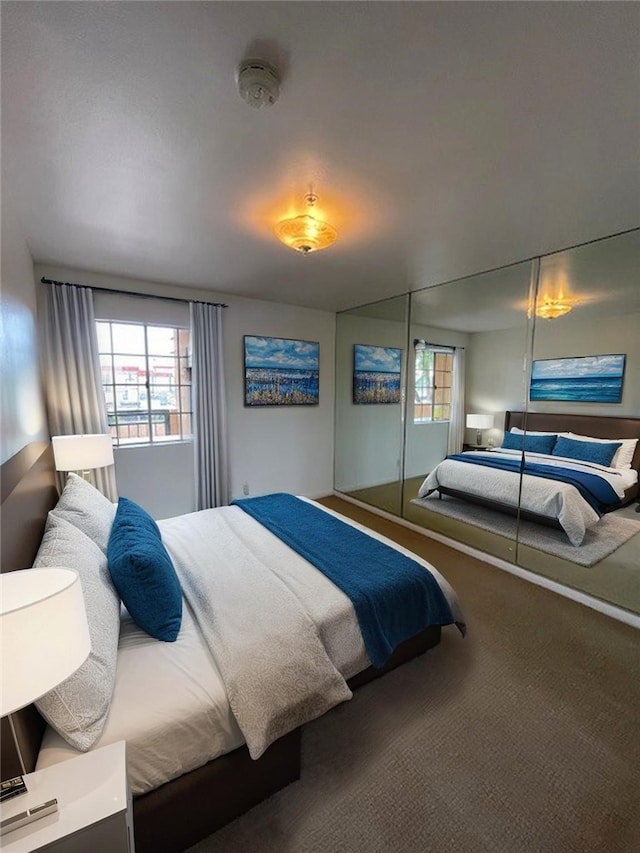 bedroom with carpet