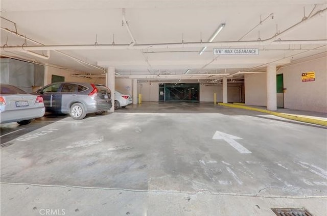 view of parking garage