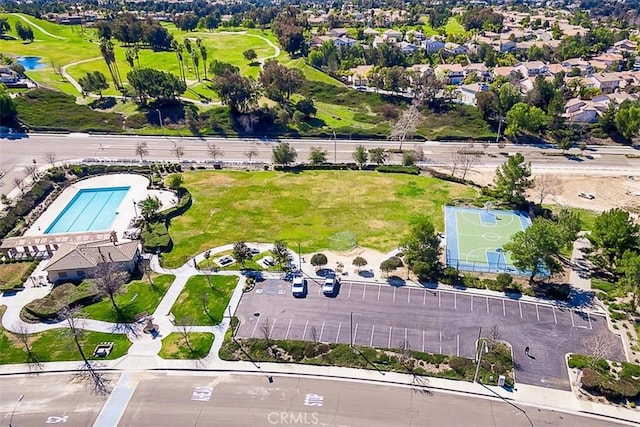 bird's eye view with golf course view