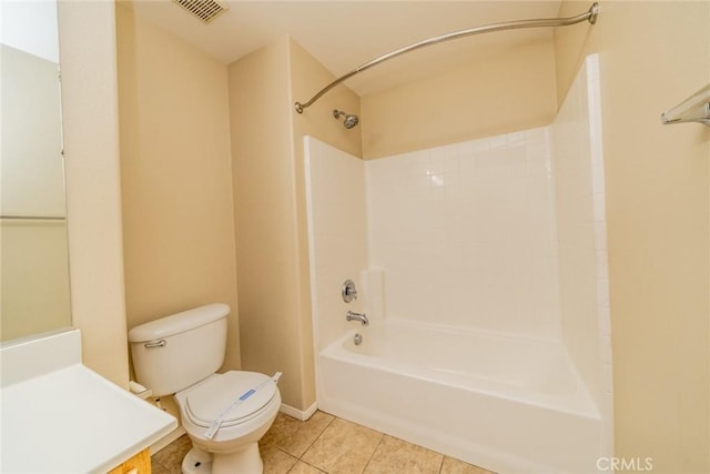 3882 Strand Way, Perris, CA 92571 - bathroom featuring tile patterned flooring, toilet, bathing tub / shower combination, and vanity