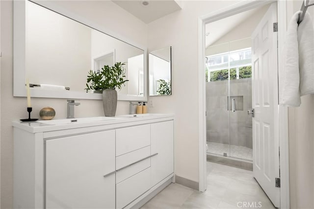 2122 Via Aguila, San Clemente, CA 92673 - bathroom with double vanity and a shower stall